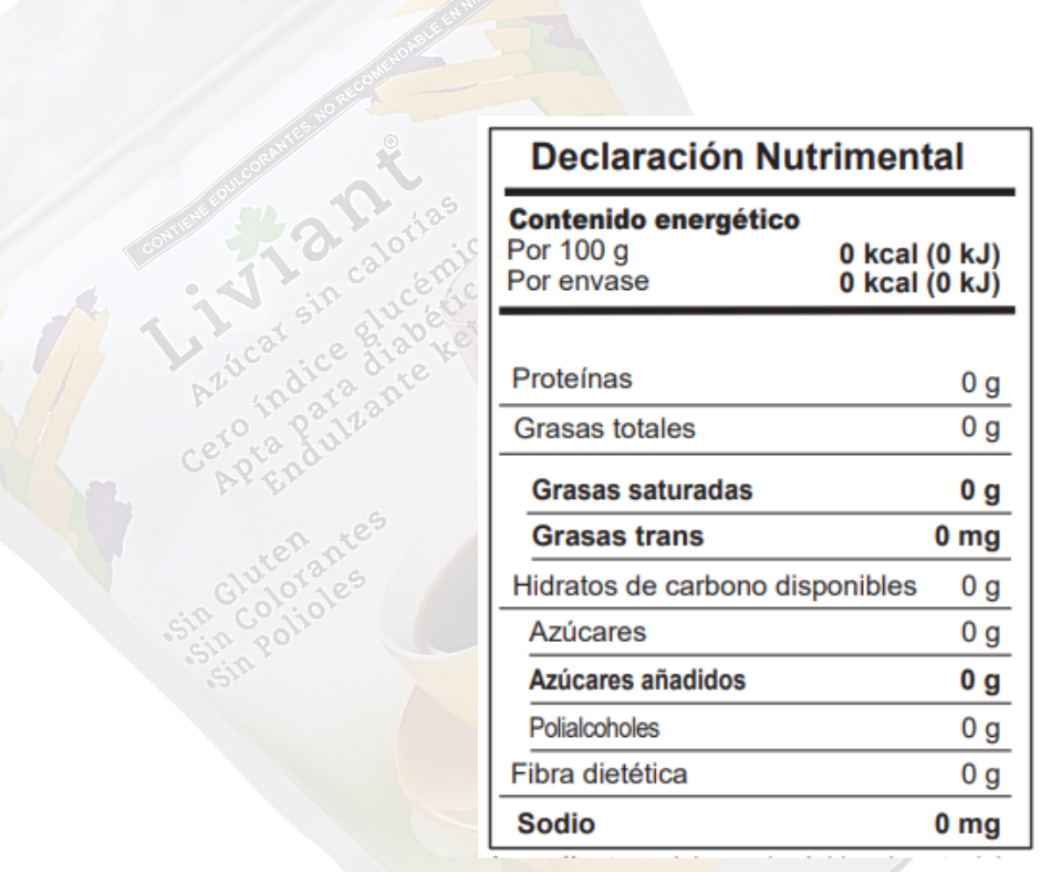 Liviant, azúcar sin calorías.Keto,0 índice glucémico,sin gluten,vegana, 25 kilos